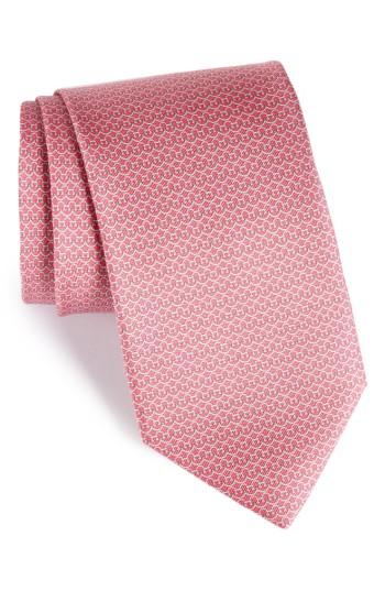 Men's Salvatore Ferragamo Gancini Silk Tie, Size - Pink