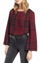 Women's Treasure & Bond Bell Sleeve Shirt, Size - Red