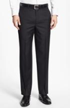 Men's Santorelli Luxury Flat Front Wool Trousers