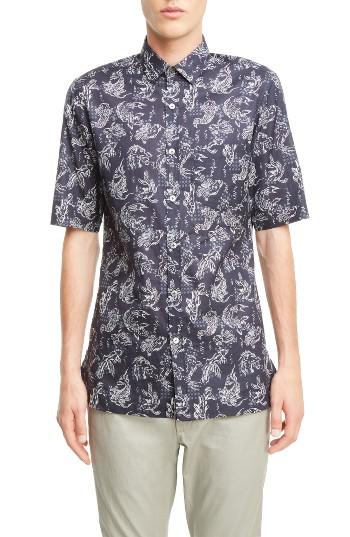 Men's Lanvin Koi Print Sport Shirt