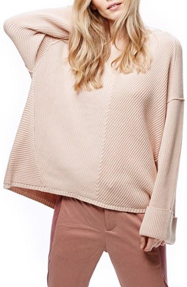 Women's Free People La Brea V-neck Sweater - Pink