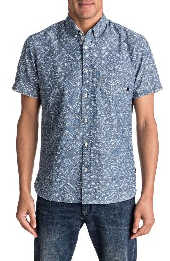Men's Quiksilver Spectrum Tracks Printed Shirt - Blue