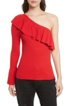 Women's Rebecca Minkoff Ava One Shoulder Cotton & Cashmere Sweater, Size - Red
