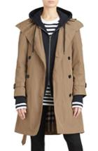 Women's Burberry Amberford Taffeta Trench Coat With Detachable Hood Us / 38 It - Beige
