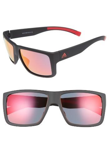 Women's Adidas Matic 59mm Sunglasses - Black Matte/ Red Mirror