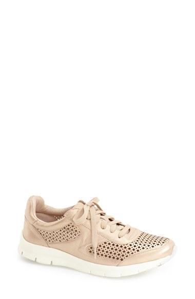 Women's Sudini 'tammi' Perforated Leather Sneaker .5 M - Beige