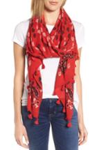 Women's Rebecca Minkoff Vertical Paisley Oblong Scarf, Size - Red