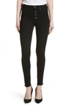 Women's Veronica Beard Debbie Exposed Fly Skinny Jeans - Black
