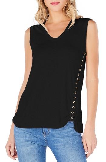 Women's Michael Stars V-neck Tank, Size - Black