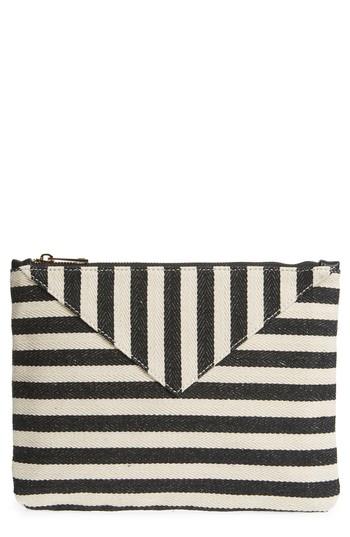 Sole Society Mini Panel Stripe Pouch - Black
