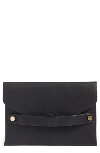 Sole Society Karen Faux Leather Envelope Clutch - Black