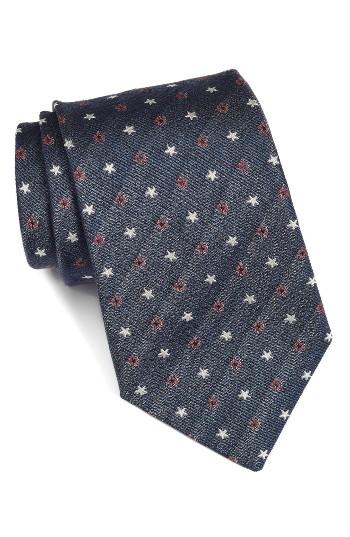 Men's John Varvatos Star Usa Star Print Silk Tie, Size - Blue