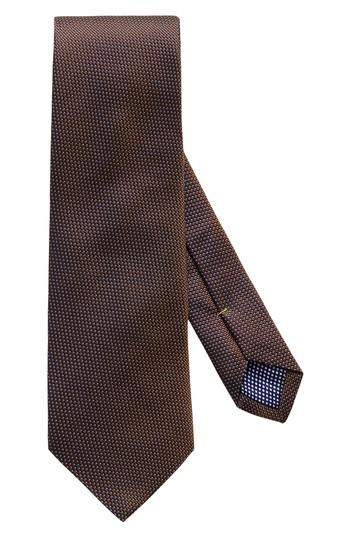 Men's Eton Microdot Silk Tie, Size - Brown