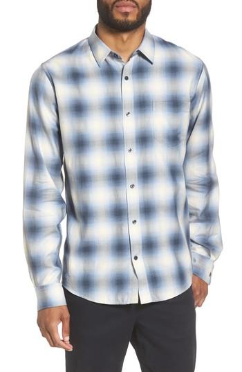 Men's Vince Regular Fit Check Sport Shirt, Size - Blue