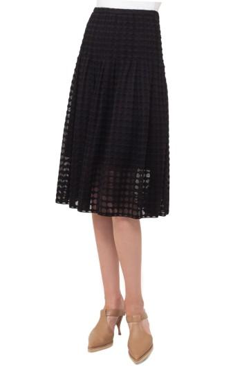 Women's Akris Punto Circle Lace Midi Skirt - Black
