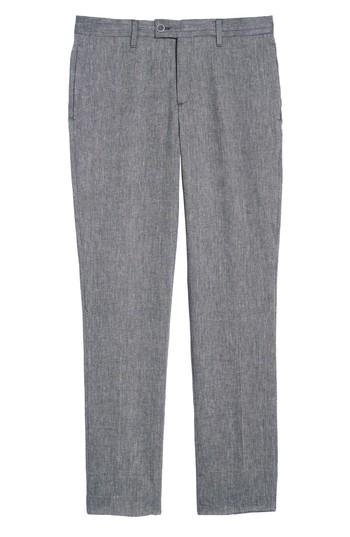 Men's Ted Baker London Bektrot Flat Front Solid Linen Blend Pants