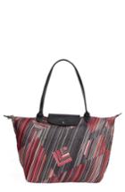 Longchamp Large Op Art Shoulder Tote - Red
