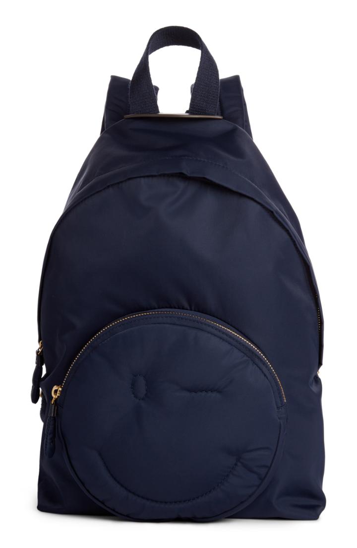 Anya Hindmarch Chubby Smiley Nylon Backpack - Blue