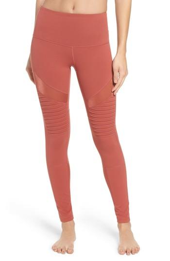 Women's Zella Autumn High Waist Moto Ankle Leggings - Coral