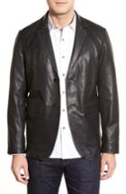 Men's Missani Le Collezioni Lambskin Leather Sport Coat - Black