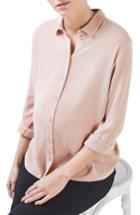 Women's Topshop Tie Back Maternity Shirt Us (fits Like 0-2) - Pink