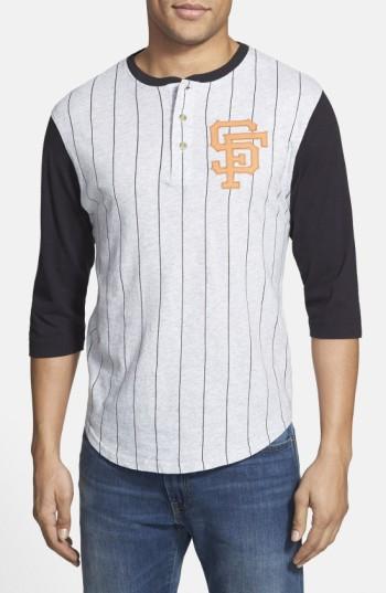 Men's Red Jacket 'san Francisco Giants - Double Play' Jersey Henley - Grey