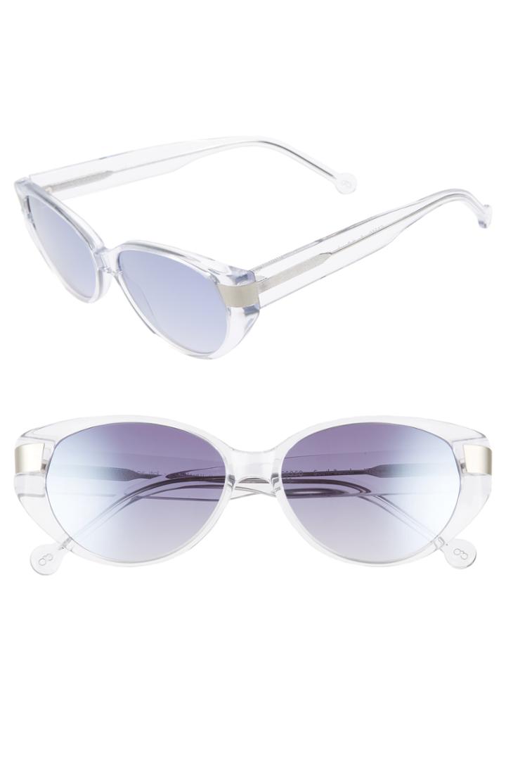Women's Colors In Optics Southbeach 54mm Gradient Cat Eye Sunglasses - Crystal