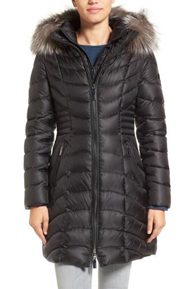 Women's Dawn Levy Genuine Fox Fur Trim Down Parka