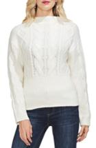 Women's Vince Camuto Cotton Blend Cable Knit Sweater - White