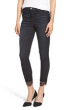 Women's Wit & Wisdom High Waist Eyelash Lace Ankle Skimmer Jeans - Blue