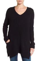 Women's Caslon Long Shark Bite Hem Sweater