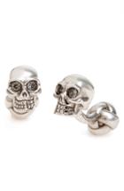 Men's Alexander Mcqueen 3d Embellished Skull Cuff Links