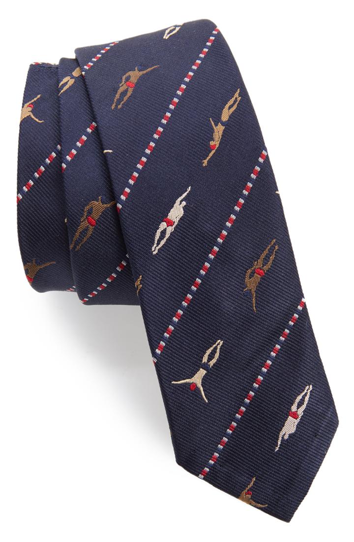 Men's Thom Browne Swimmer Skinny Tie, Size - Blue