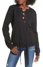 Women's J.o.a. Lace-up Sweatshirt - Black