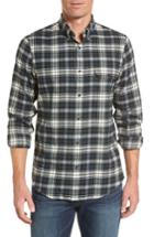 Men's Nordstrom Men's Shop Regular Fit Plaid Sport Shirt, Size - Green