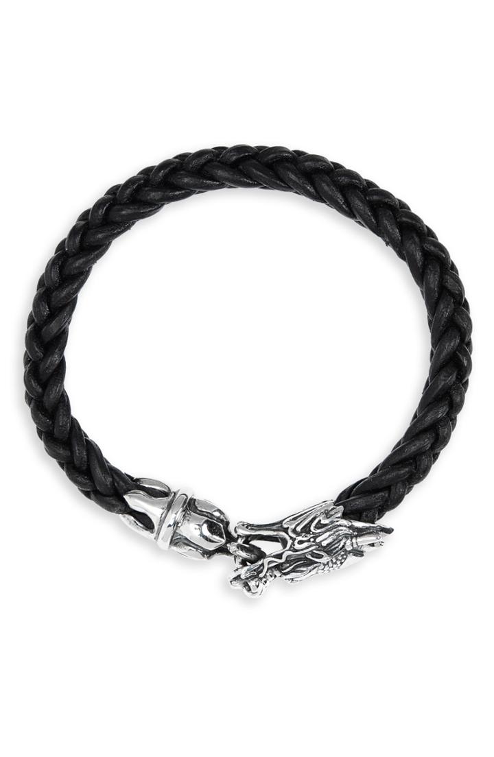 Men's King Baby Dragon Bit Leather Bracelet