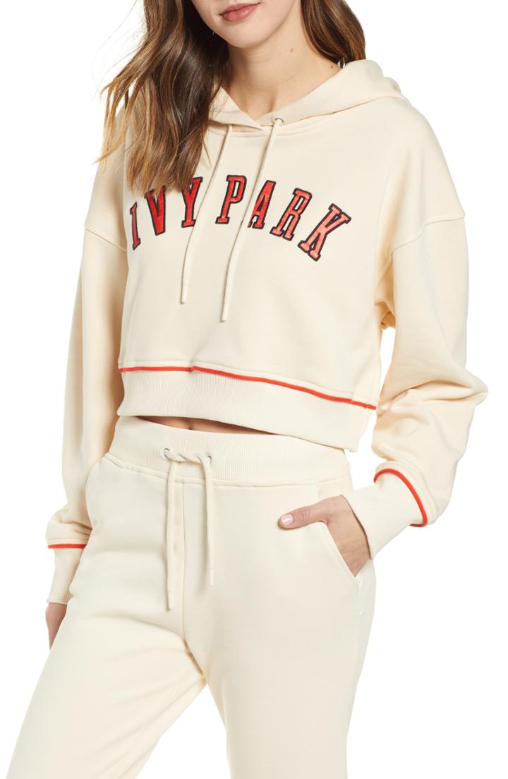 Women's Ivy Park Baseball Logo Crop Hoodie - Beige