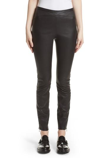 Women's Belstaff Gazelle Leather Leggings Us / 40 It - Black