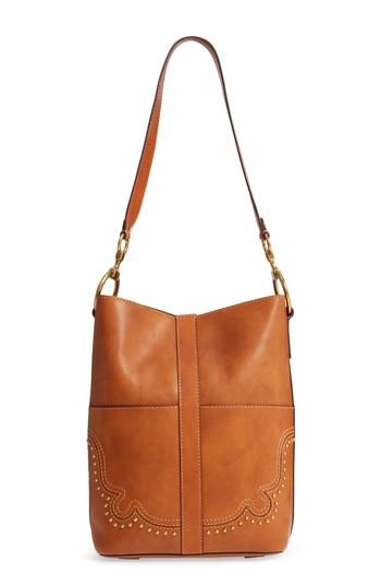 Frye Ilana Western Suede Bucket Bag - Beige