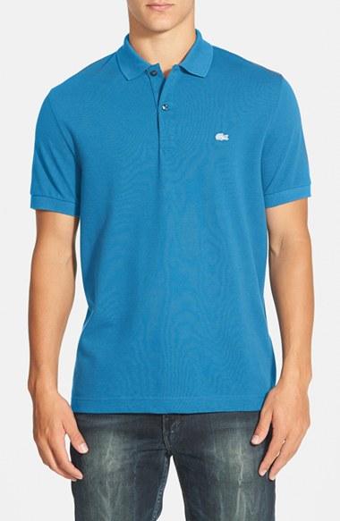 Men's Lacoste 'white Croc' Fit Pique Polo, Size 4(m) - Blue