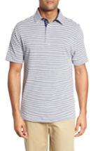 Men's Bobby Jones Xh2o Tranquil Stripe Jersey Polo - White