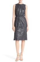 Women's Boss Sylvio Crinkle Leather Sheath Dress