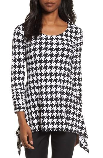 Women's Chaus Ruched Sleeve Sharkbite Hem Top