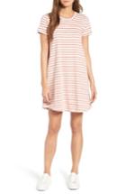 Women's Madewell Retreat Stripe Cotton Shift Dress, Size - Red