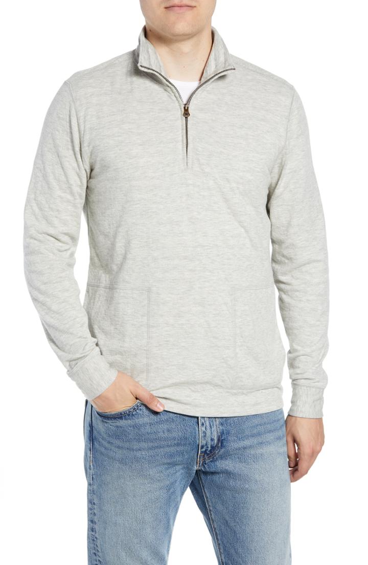 Men's Billy Reid Charles Regular Fit Half Zip Sweater, Size - Grey