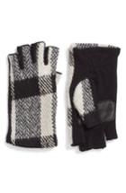 Women's Echo Plaid Fingerless Gloves - Black