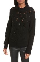 Women's Rebecca Taylor Embellished Wool Blend Sweater - Black