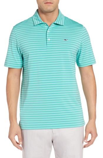 Men's Vineyard Vines Multicolor Stripe Polo - Green