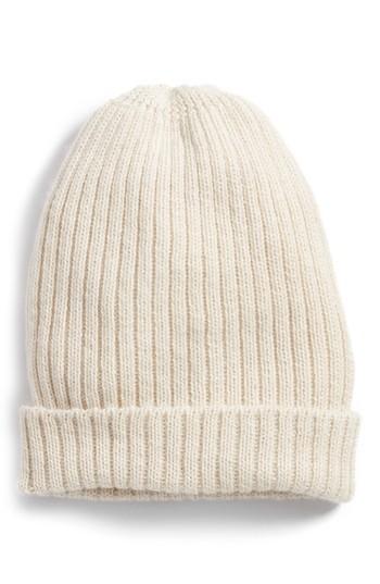 Women's Lamini Nolita Alpaca Rib Knit Beanie - White