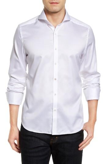 Men's Stone Rose Textured Sport Shirt (l) - White